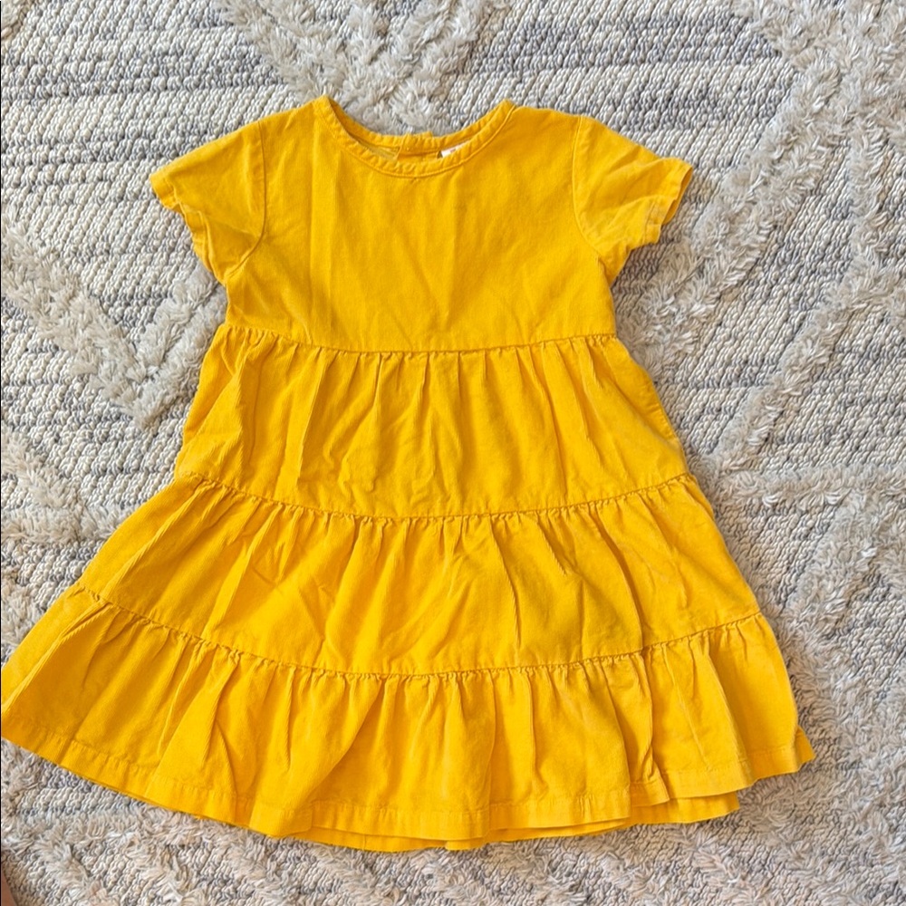 Hanna Andersson Yellow Tiered Ruffled Dress